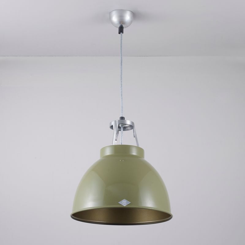 Original BTC Titan Size 1 Pendant, Olive Green with Bronze Interior –  from Amos Lighting + Home