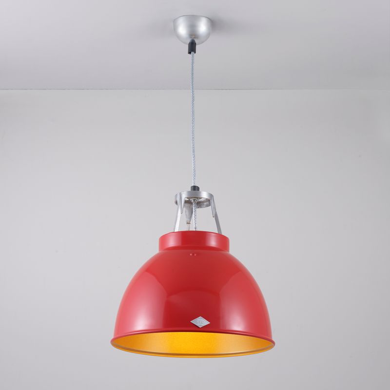 Original BTC Titan Size 1 Pendant, Red with Gold Interior –  from Amos Lighting + Home