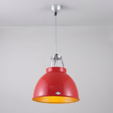 Original BTC Titan Size 1 Pendant, Red with Gold Interior –  from Amos Lighting + Home