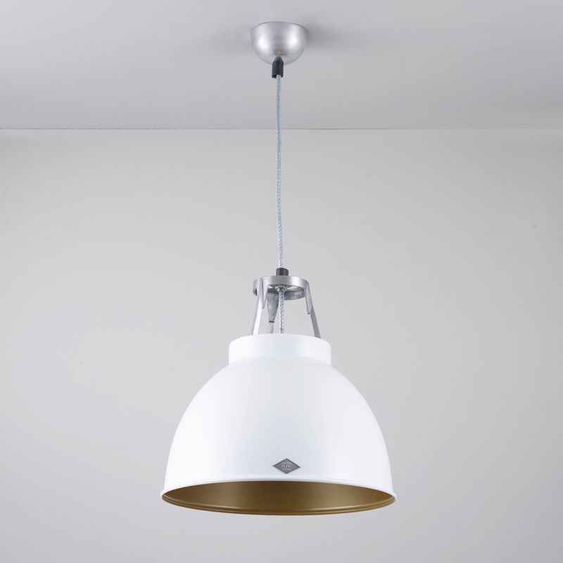 Original BTC Titan Size 1 Pendant, White with Gold Interior –  from Amos Lighting + Home