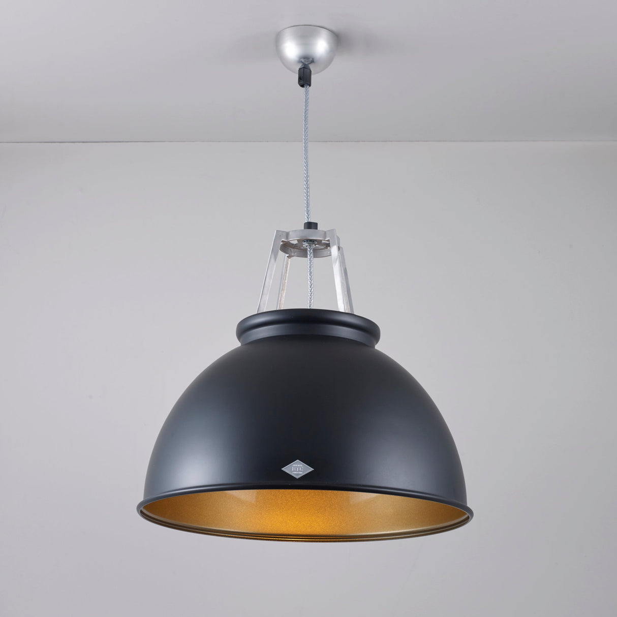 Original BTC Titan Size 3 Pendant, Black with Bronze Interior –  from Amos Lighting + Home