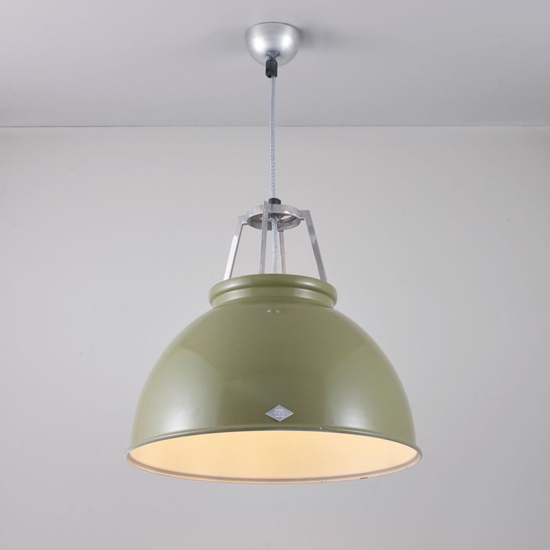 Original BTC Titan Size 3 Pendant, Olive Green with White Interior –  from Amos Lighting + Home