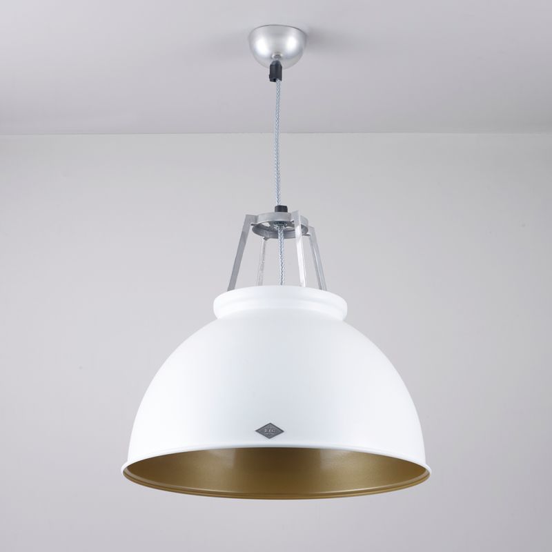 Original BTC Titan Size 3 Pendant, White with Gold Interior –  from Amos Lighting + Home