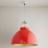 Original BTC Titan Size 5 Pendant, Red with Gold Interior –  from Amos Lighting + Home