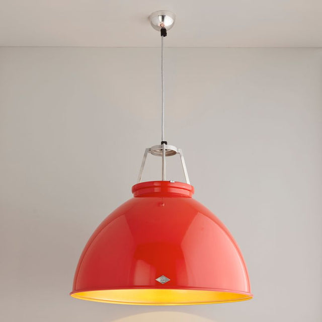 Original BTC Titan Size 5 Pendant, Red with Gold Interior –  from Amos Lighting + Home