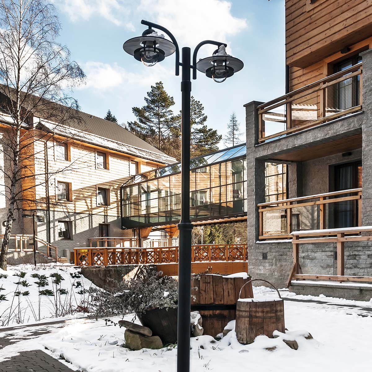 Norlys Oslo 2 Light Lamp Post - Black