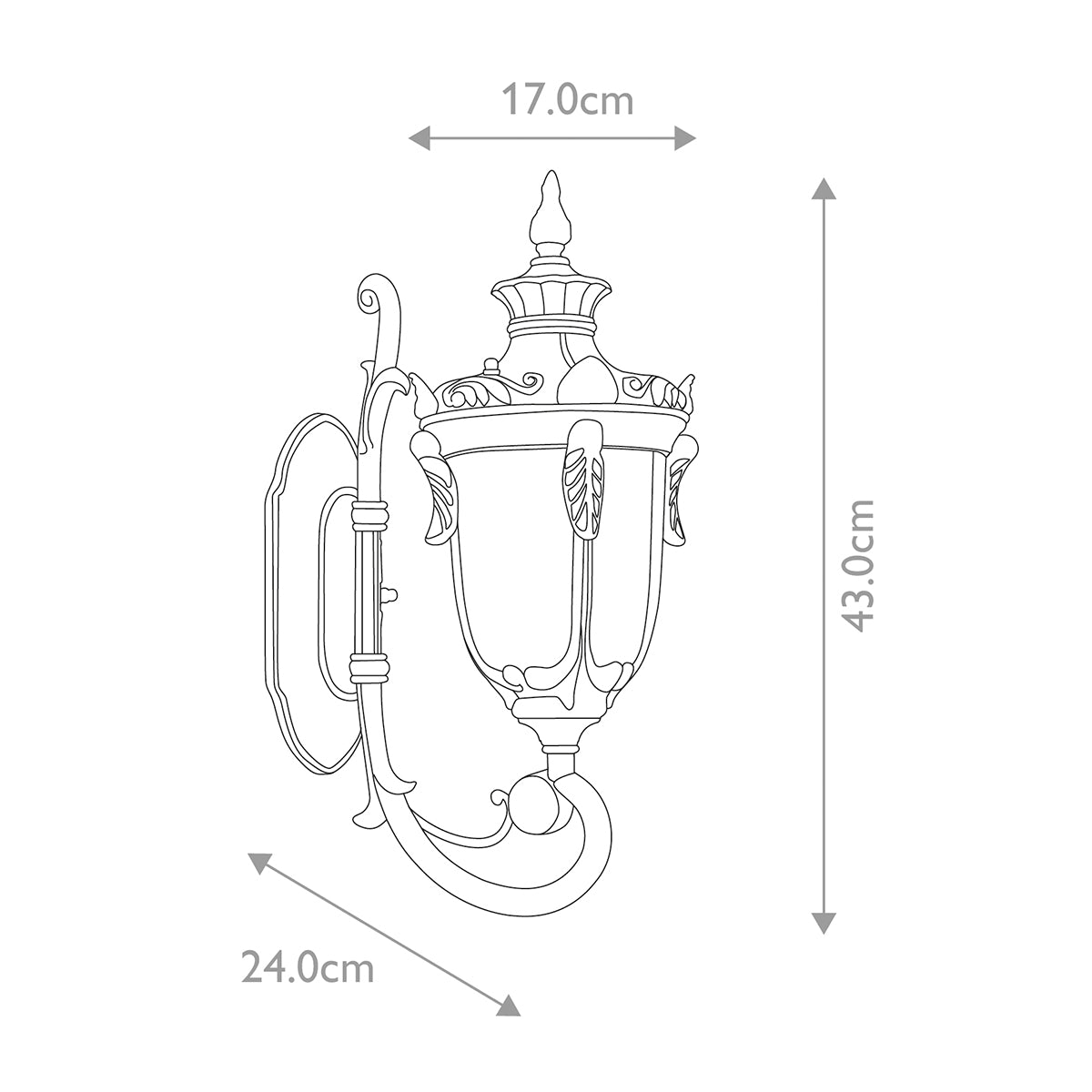 Elstead Philadelphia 1 Light Small Wall Lantern