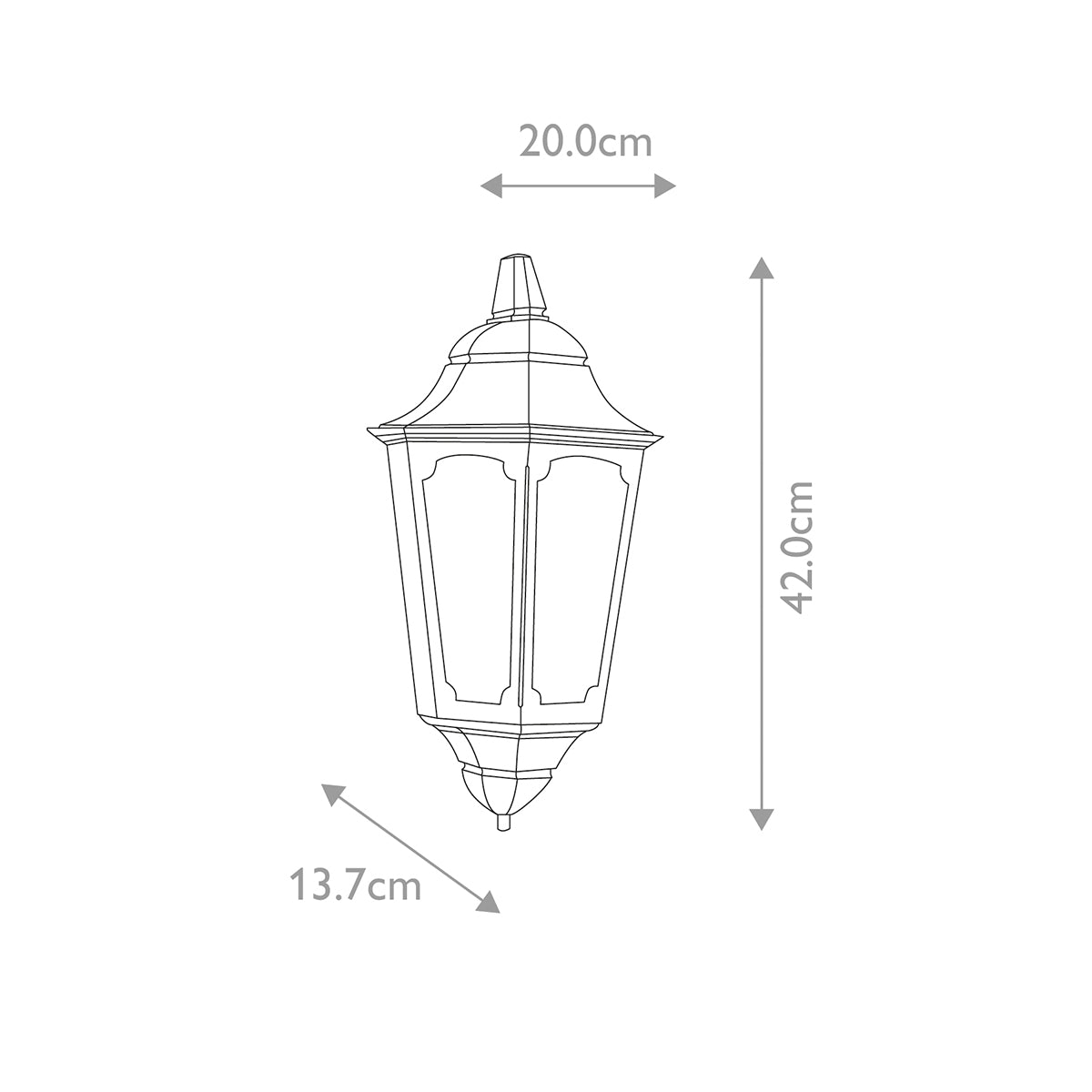 Elstead Parish 1 Light Half Lantern