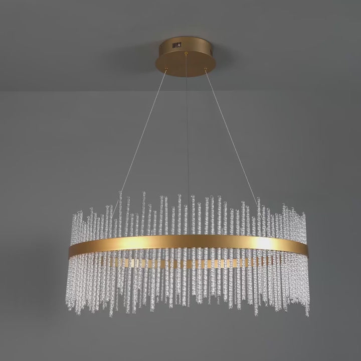 Amos Vanburgh Large Pendant Chandelier Brushed Gold