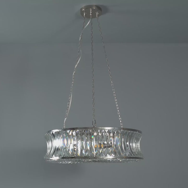 Amos Concave 6 Light Crystal Chandelier