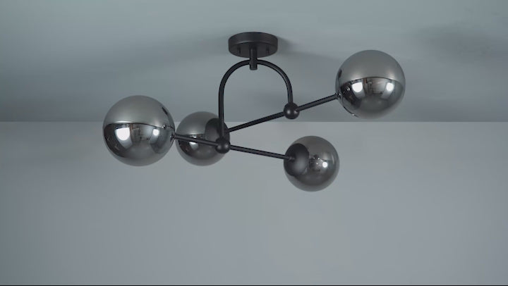 Amos Penthouse Flush Ceiling Light Black –  from Amos Lighting + Home