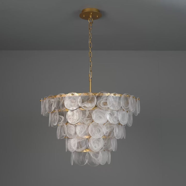 Amos Southgate Chandelier Antique Gold & White