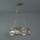 Amos Concave 6 Light Crystal Chandelier Warm Brass