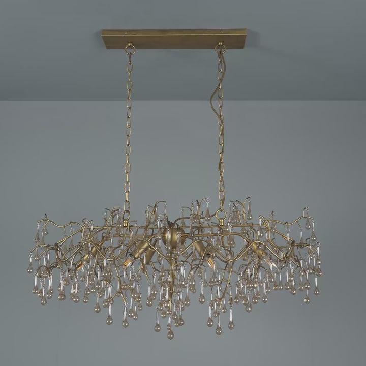 Amos Chatswoth Chandelier Pendant Bar Aged Gold