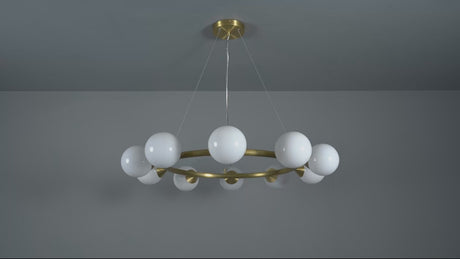 Amos Crib 10 Light Circular Chandelier Brushed Brass –  from Amos Lighting + Home