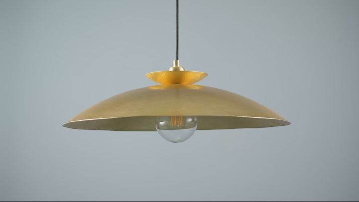 Amos Cattelan Disc Pendant Hammered Brass –  from Amos Lighting + Home