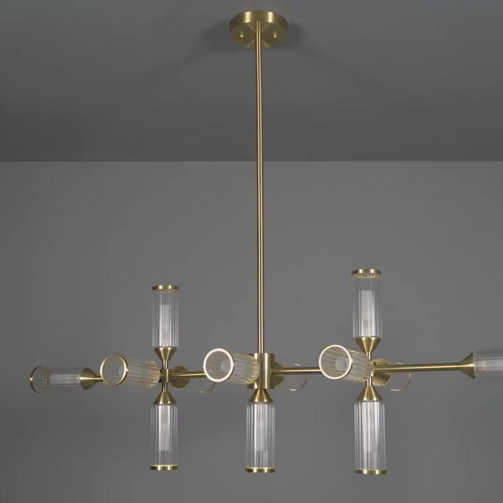 Amos Duchy 13 Light Chandelier Pendant Bar Satin Brass