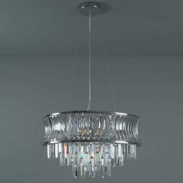 Amos Concave 9 Light Crystal Chandelier