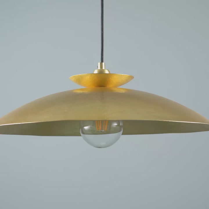 Amos Cattelan Disc Pendant Hammered Brass