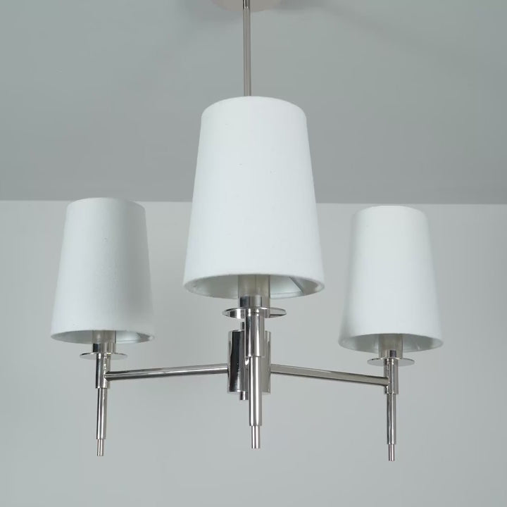 Amos Westminster 3 Light Chandelier Bright Nickel