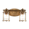 Quintiesse Ashlandbay Double Bathroom Wall Light Natural Brass IP44 –  from Amos Lighting + Home