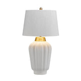 Quintiesse Bexley Table Lamp White & Brushed Brass –  from Amos Lighting + Home