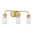 Quintiesse Braelyn 3 Light Wall Light Brushed Brass IP44 –  from Amos Lighting + Home