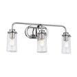 Quintiesse Braelyn 3 Light Wall Light Polished Chrome IP44 –  from Amos Lighting + Home