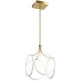 Quintiesse Ciri LED Pendant, White and Champagne Gold –  from Amos Lighting + Home