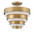 Quintiesse Echelon 3 lt Semi-flush Heritage Brass & Faux Alabaster –  from Amos Lighting + Home