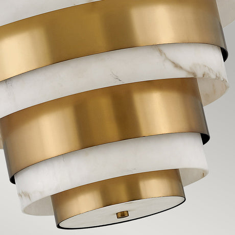 Quintiesse Echelon 8 lt Pendant, Heritage Brass and Faux Alabaster –  from Amos Lighting + Home