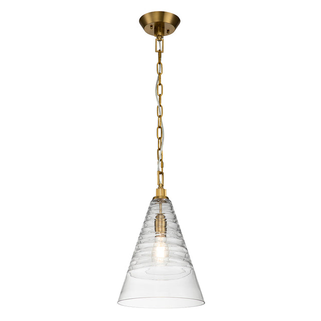 Quintiesse Elmore Single Glass Pendant, Burnished Brass –  from Amos Lighting + Home