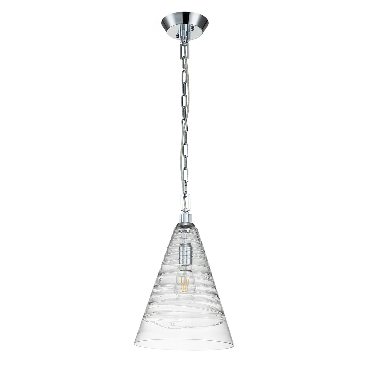 Quintiesse Elmore Single Glass Pendant Polished Chrome –  from Amos Lighting + Home