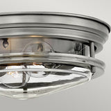 Quintiesse Hadrian Flush Ceiling Light Clear Glass, Antique Nickel –  from Amos Lighting + Home