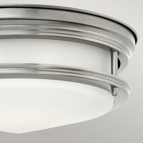 Quintiesse Hadrian Flush Ceiling Light Opal Glass, Antique Nickel –  from Amos Lighting + Home