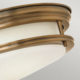 Quintiesse Hadrian Flush Ceiling Light Opal Glass, Brushed Bronze –  from Amos Lighting + Home