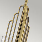 Quintiesse Kimrose 3 lt Art Deco Chandelier Brushed Natural Brass –  from Amos Lighting + Home