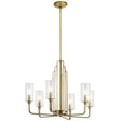 Quintiesse Kimrose 6 lt Art Deco Chandelier Brushed Natural Brass –  from Amos Lighting + Home