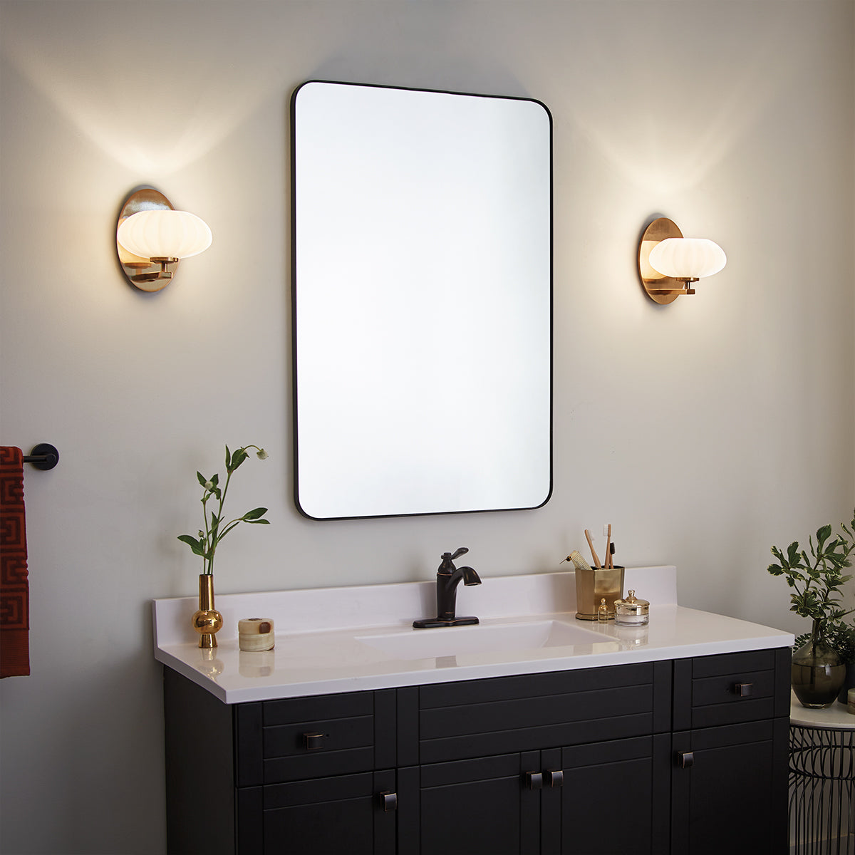 Quintiesse Pim Bathroom Wall Light Fox Gold –  from Amos Lighting + Home