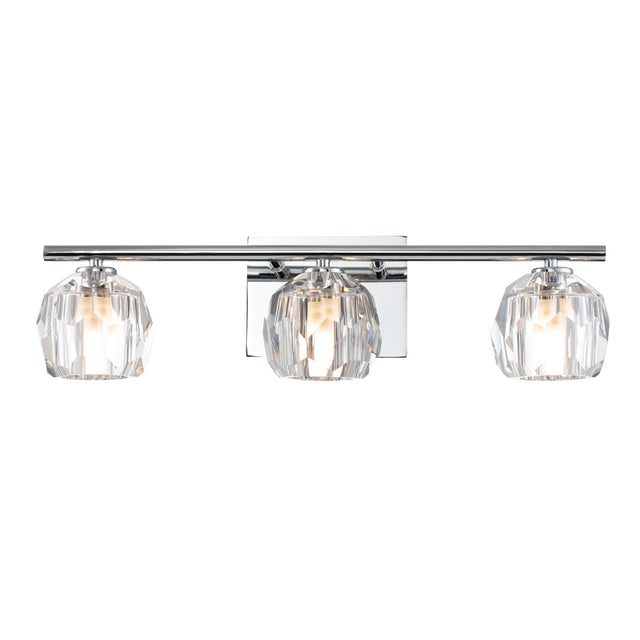 Quintiesse Regalia 3 lt Bathroom Wall Light Crystal and Polished Chrome IP44 –  from Amos Lighting + Home