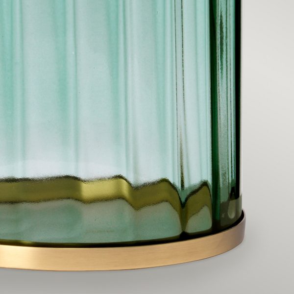 Quintiesse Reno Table Lamp Green & Aged Brass –  from Amos Lighting + Home