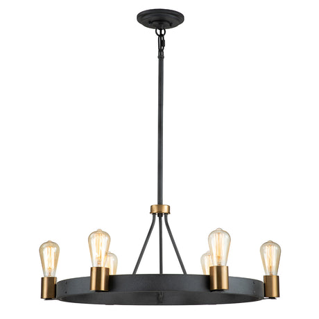 Quintiesse Silas 6 lt Semi-flush/Pendant, Aged Zinc –  from Amos Lighting + Home