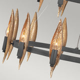 Quintiesse Willow 18 lt Chandelier, Carbon Black with Deluxe Gold Finish –  from Amos Lighting + Home