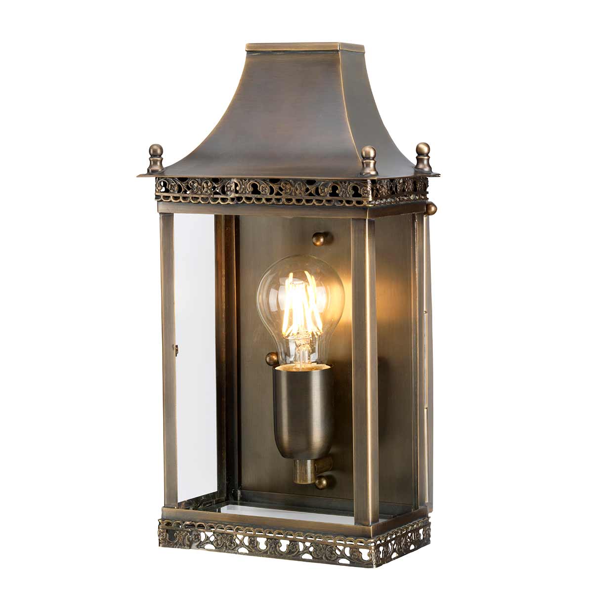 Elstead Regents Park 1 Light Wall Lantern - Brass