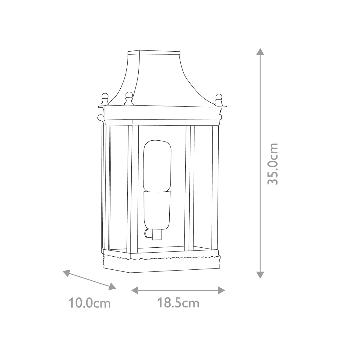 Elstead Regents Park 1 Light Wall Lantern - Verdigris
