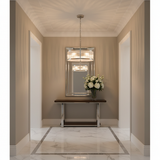 Ribbed Glass Nickel Pendant - Grand Hallway