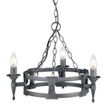 Elstead Saxon 3 Light Chandelier Black/Silver