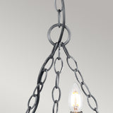Elstead Saxon 3 Light Chandelier Black/Silver