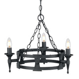 Elstead Saxon 3 Light Chandelier Black