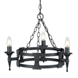 Elstead Saxon 3 Light Chandelier Black